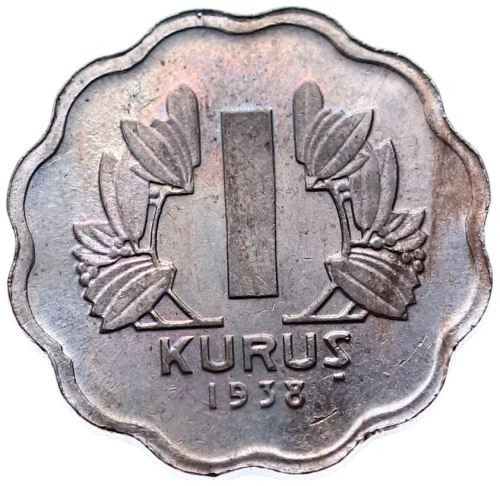 1 Kuruş 1938 Ön Yüz