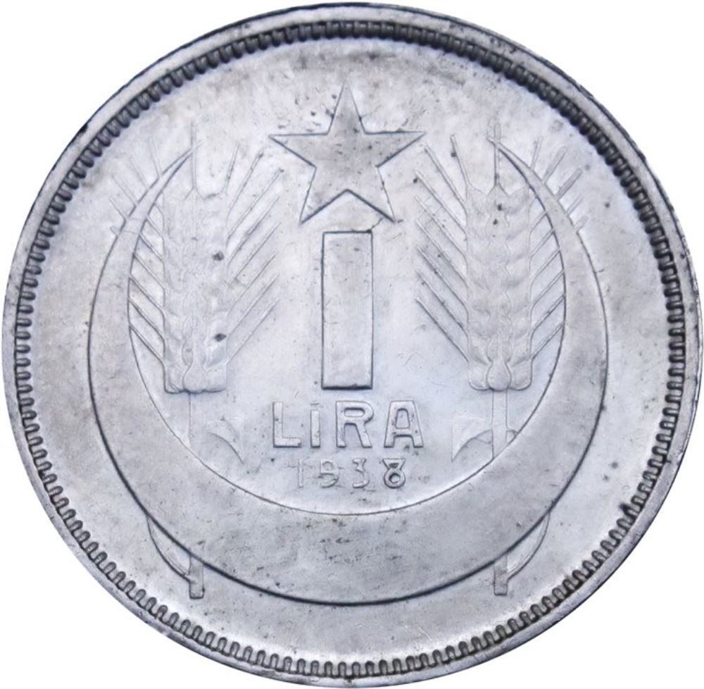 1 Lira 1938 Arka Yüz