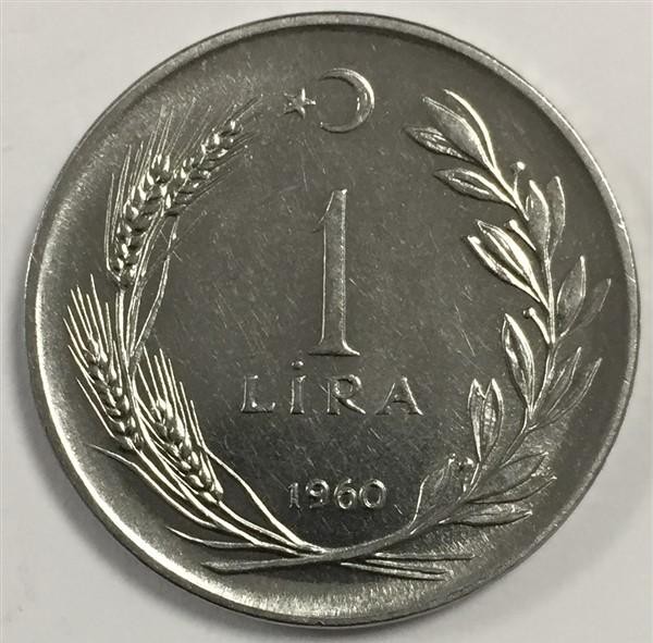 1 Lira 1960 Ön Yüz