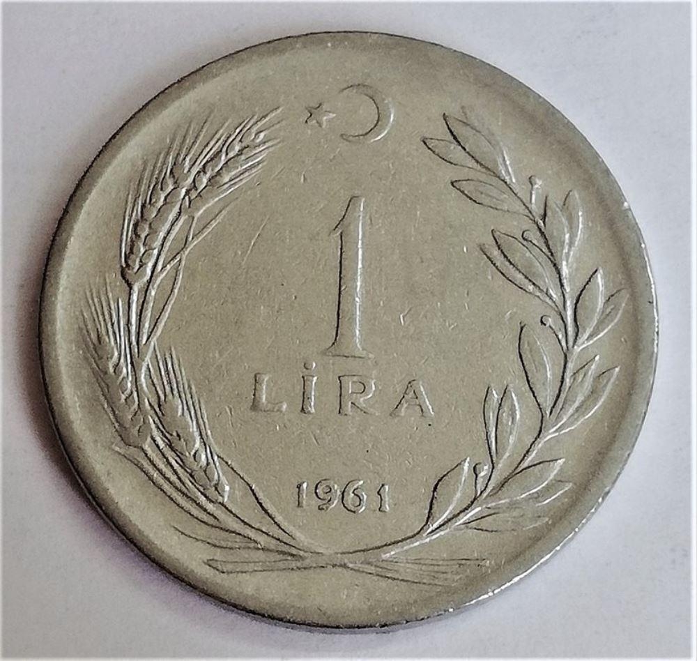 1 Lira 1961 Arka Yüz