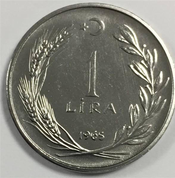 1 Lira 1965 Ön Yüz
