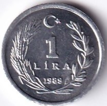 1 Lira 1989 Ön Yüz