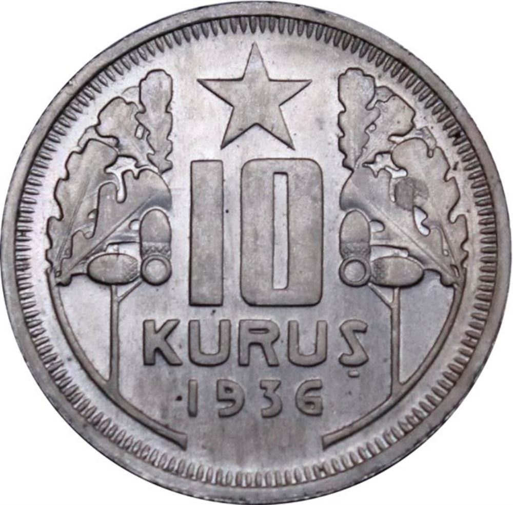 10 Kuruş 1936 Arka Yüz