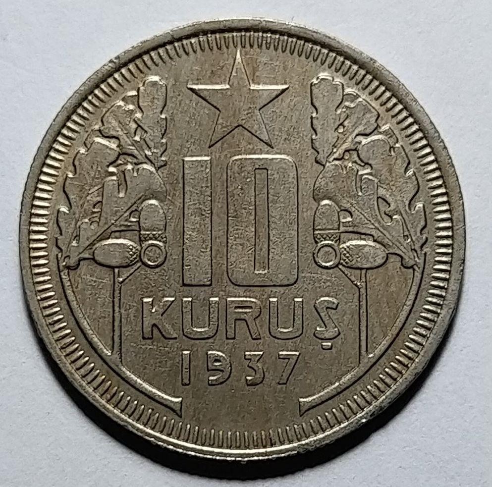 10 Kuruş 1937 Ön Yüz