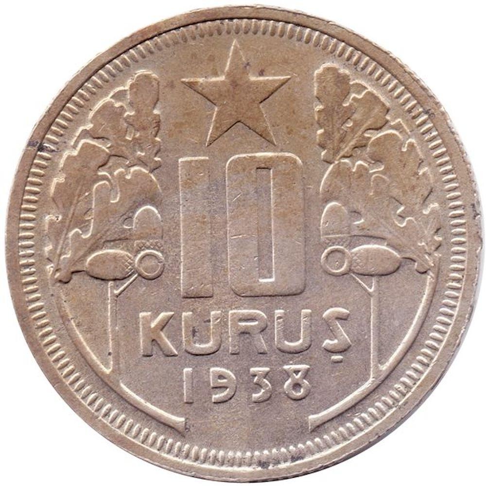 10 Kuruş 1938 Ön Yüz