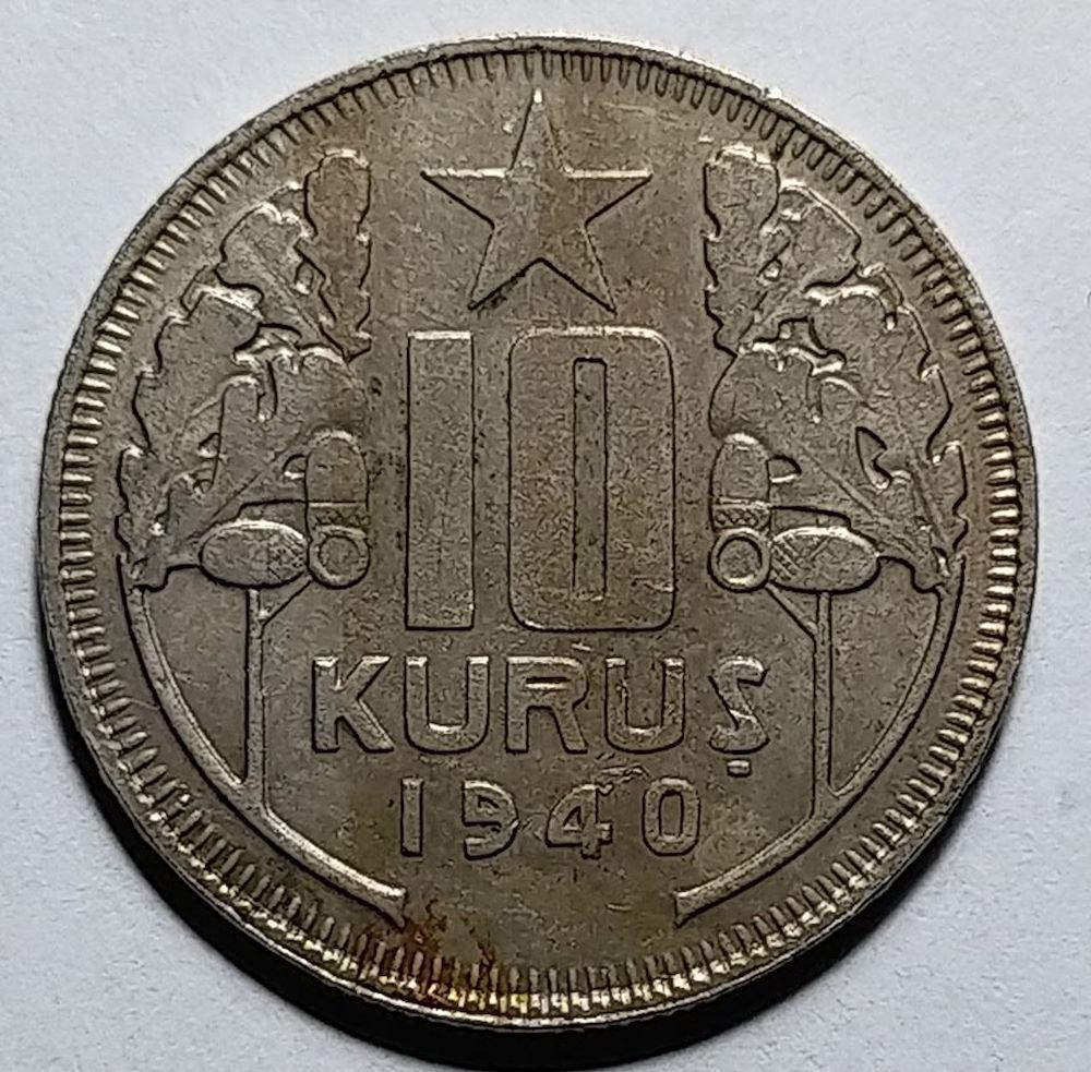 10 Kuruş 1940 Ön Yüz