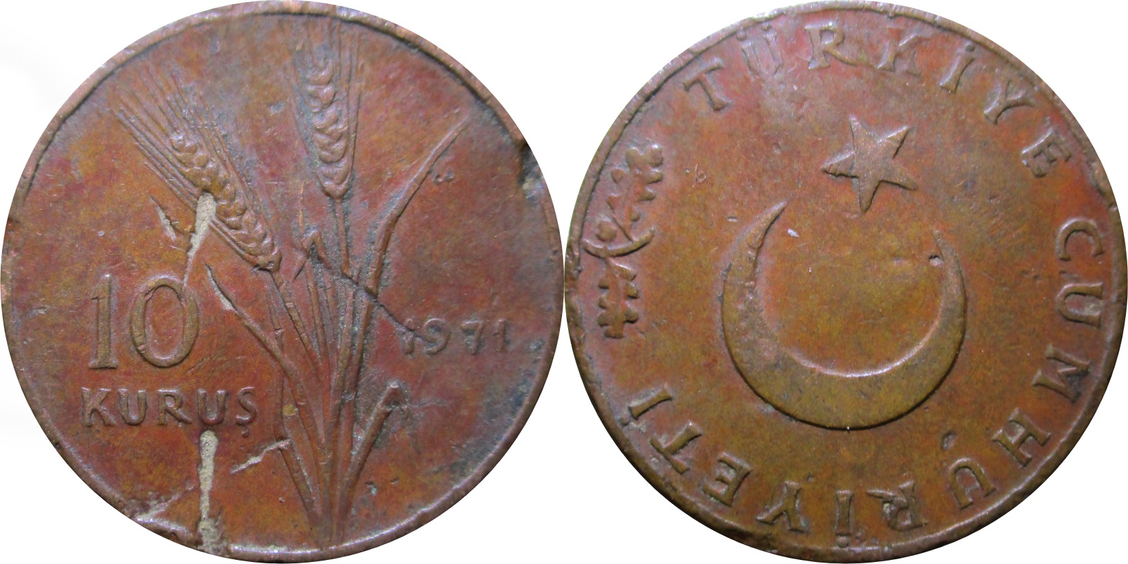 10 Kuruş (Tabut Baskı - 100) 1971