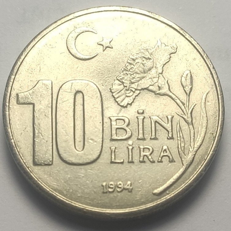 10 Bin Lira 1994 Arka Yüz