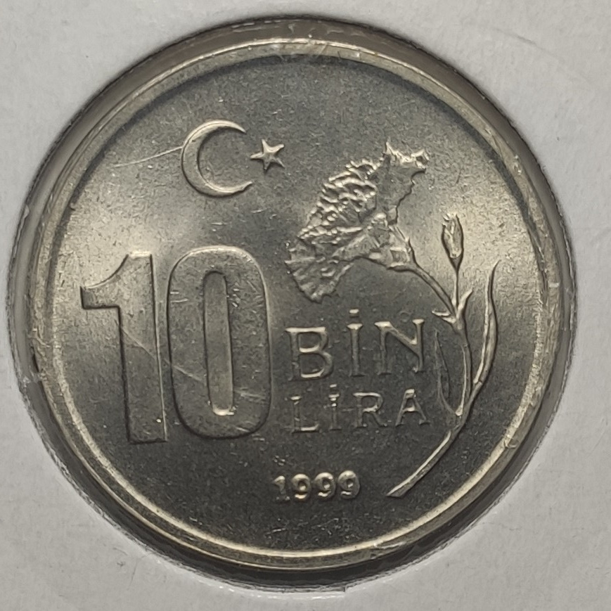 10 Bin Lira 1999 Arka Yüz