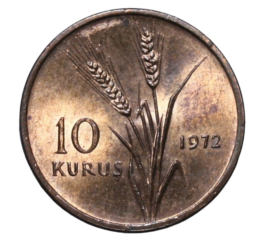 10 Kuruş 1972 Ön Yüz