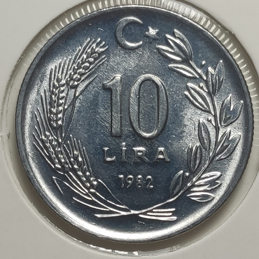 10 Lira 1982 Arka Yüz