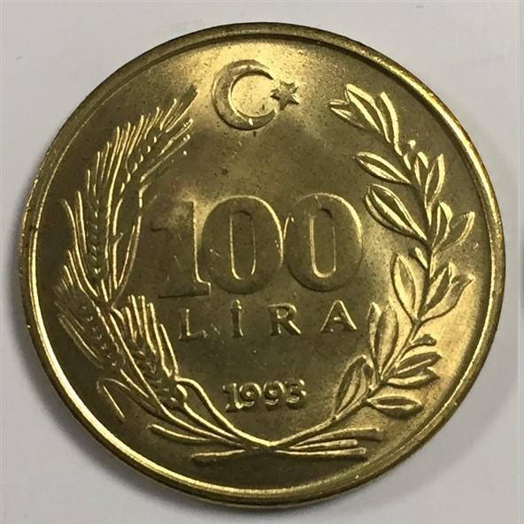 100 Lira 1993 Ön Yüz