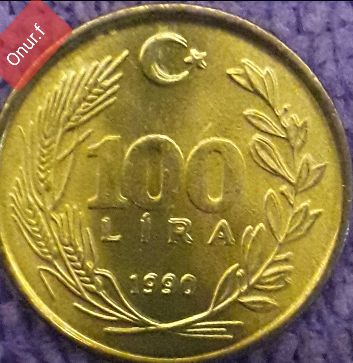 100 Lira (Çift Baskı) 1990 Arka Yüz