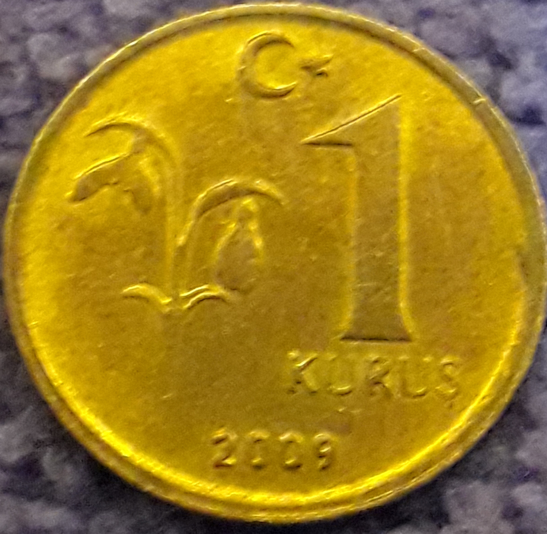 1 Kuruş (Ön Yüzünde Çizgi Şeklinde Kabartma) 2009 Arka Yüz