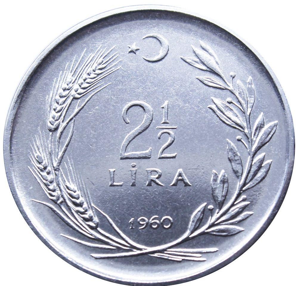 2 1/2 Lira 1960 Ön Yüz