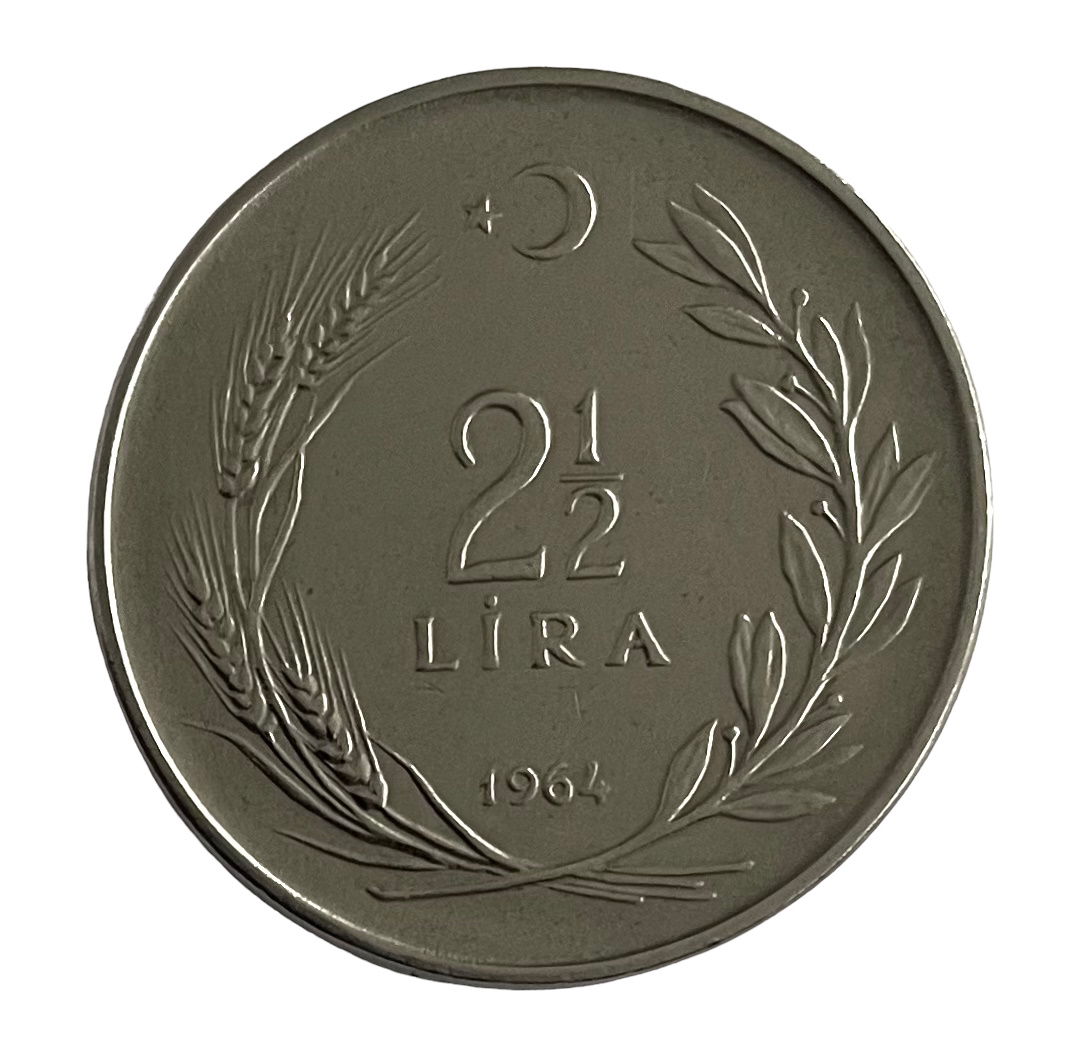 2 1/2 Lira 1964 Ön Yüz
