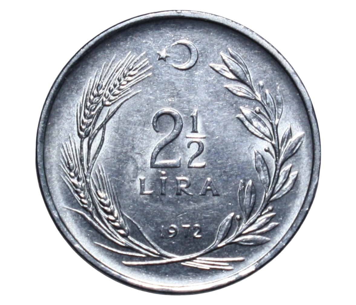 2 1/2 Lira 1972 Ön Yüz