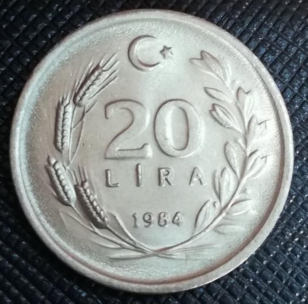 20 Lira 1984 Arka Yüz