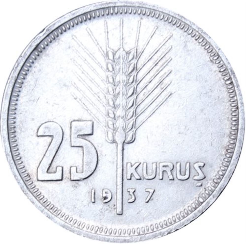 25 Kuruş 1937 Arka Yüz