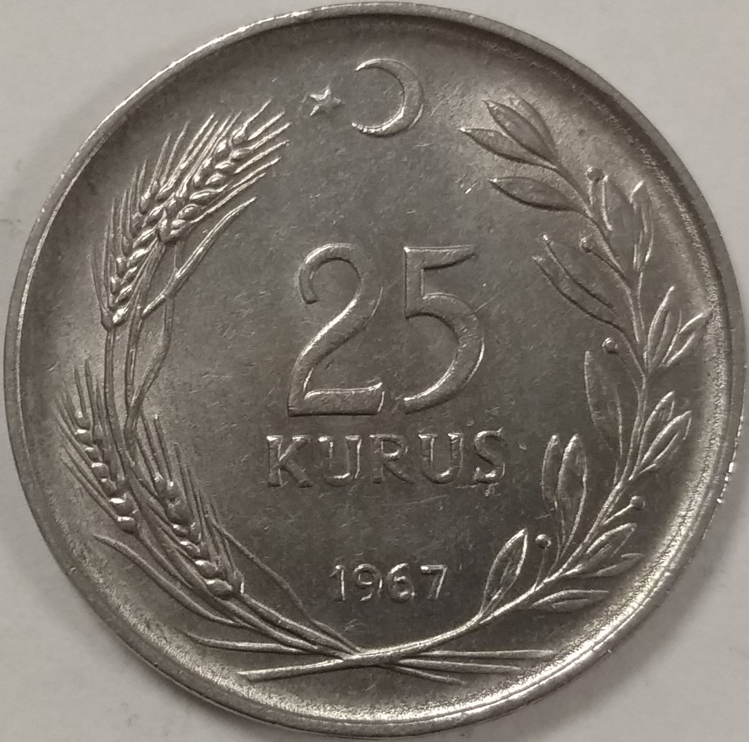 25 Kuruş 1967 Arka Yüz