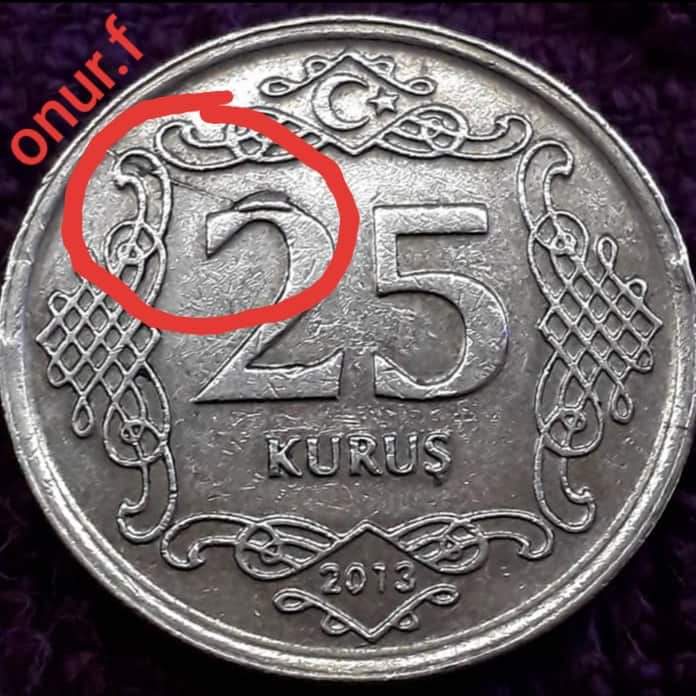 25 Kuruş (Çatlak Şeklinde Çapaklı) 2013