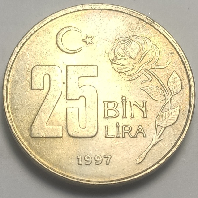 25 Bin Lira 1997 Arka Yüz