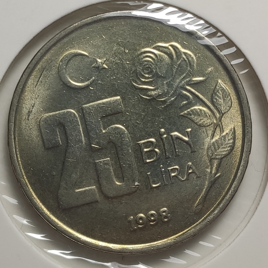 25 Bin Lira 1998 Arka Yüz