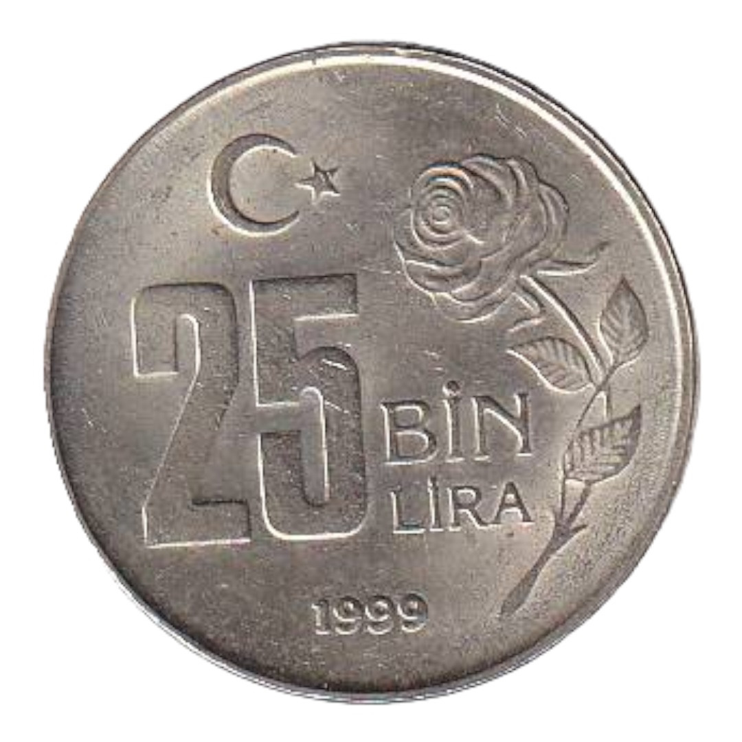 25 Bin Lira 1999 Ön Yüz