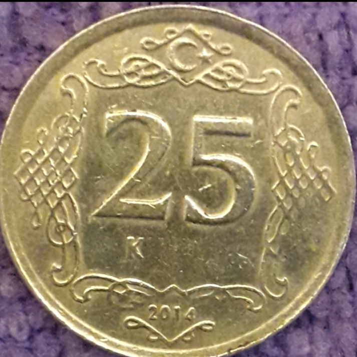 25 Kuruş (Silik Baskı) 2014