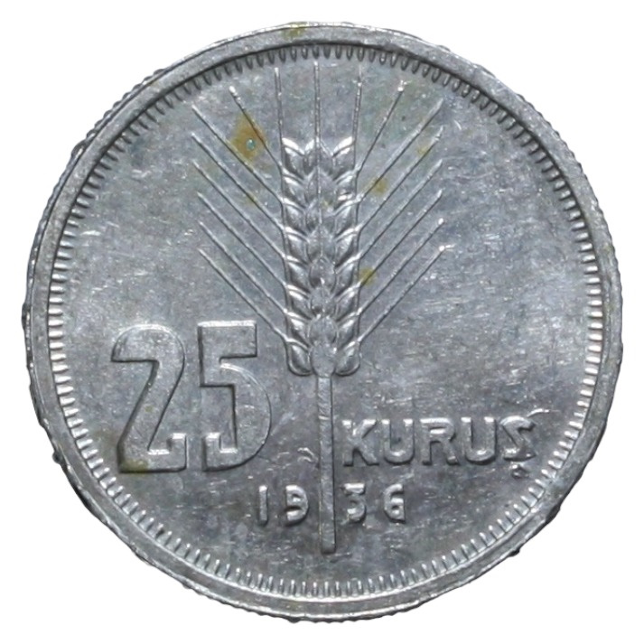 25 Kuruş 1936 Ön Yüz