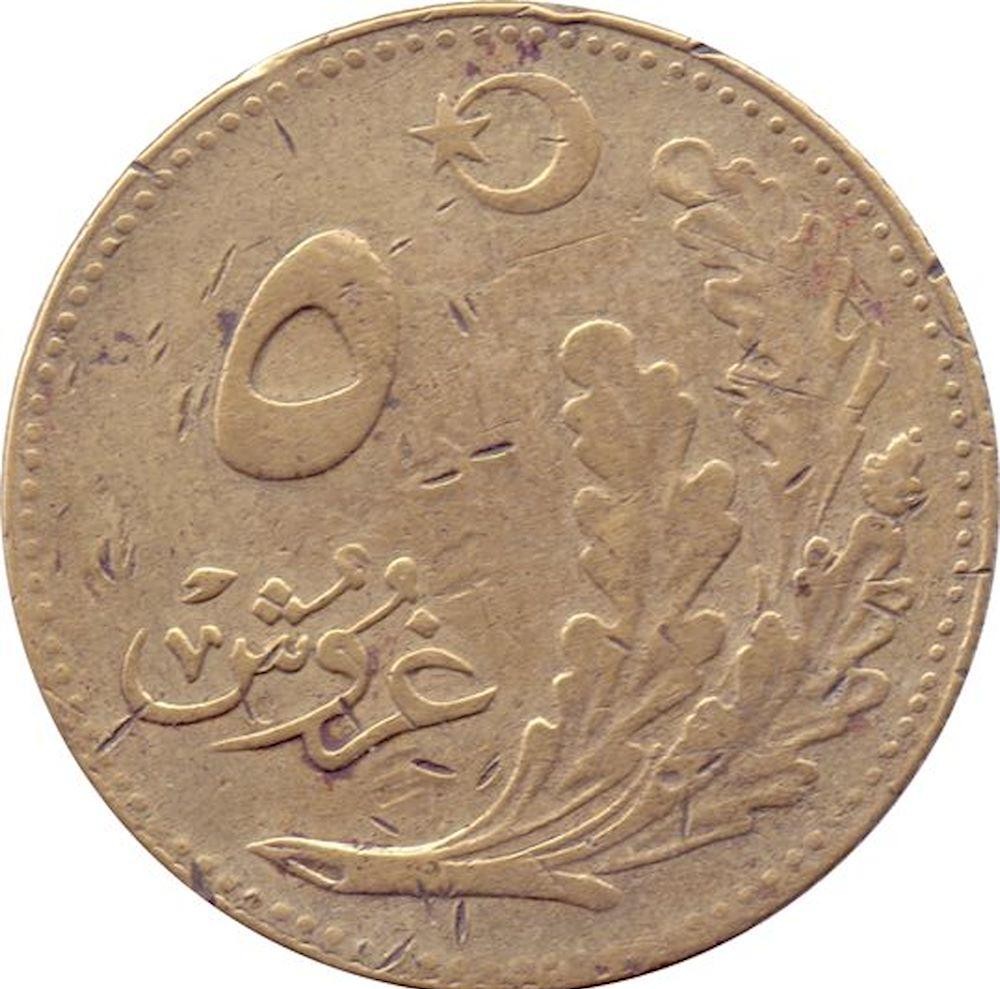 5 Kuruş 1928 Ön Yüz