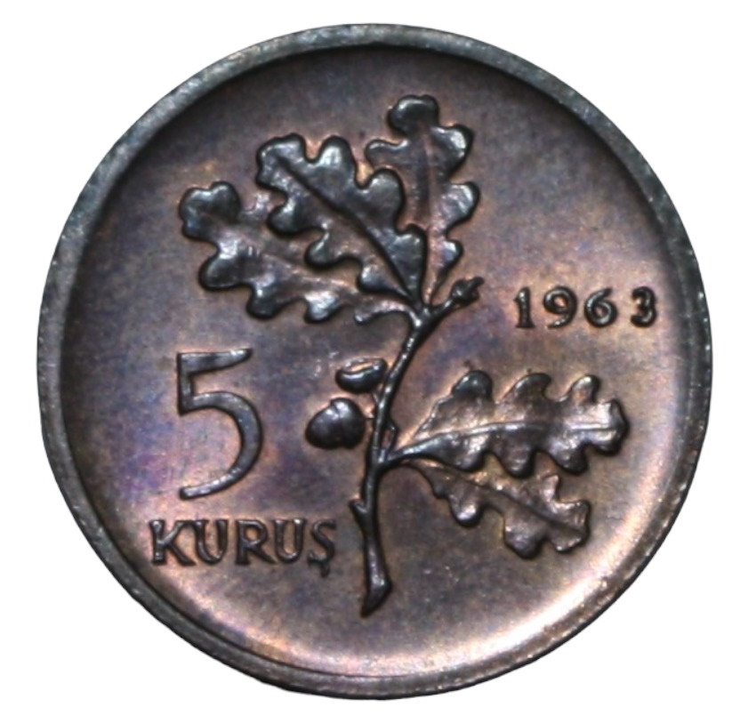 5 Kuruş 1963 Ön Yüz