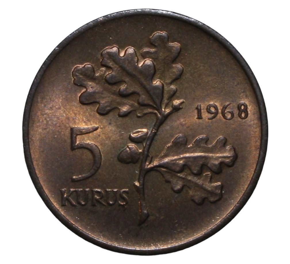 5 Kuruş 1968 Ön Yüz