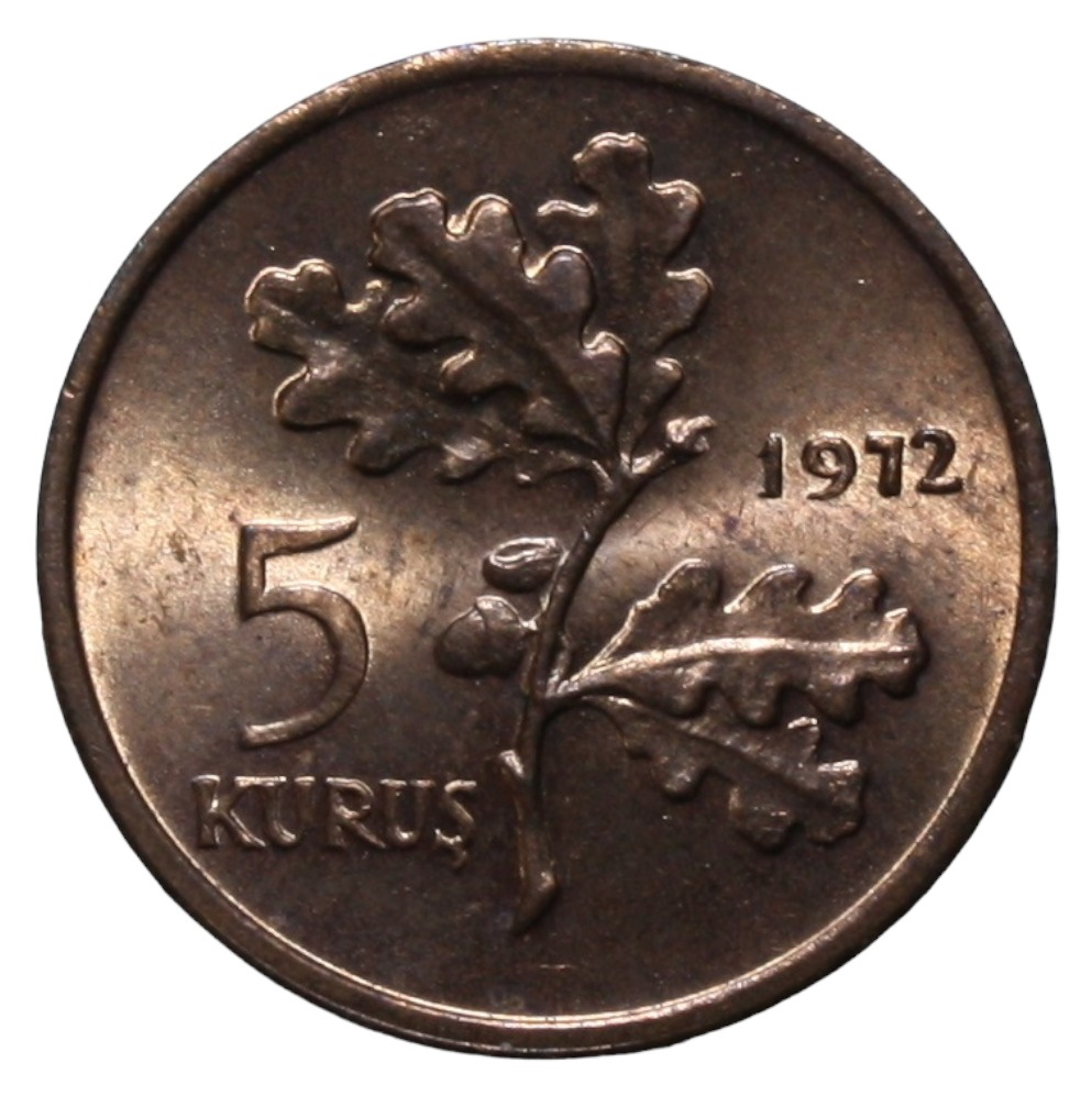 5 Kuruş 1972 Ön Yüz