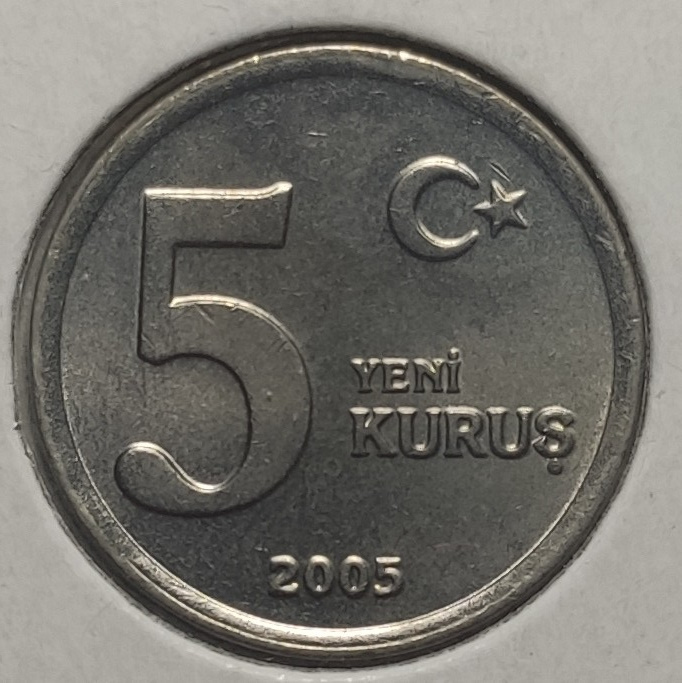 5 Yeni Kuruş 2005 Arka Yüz