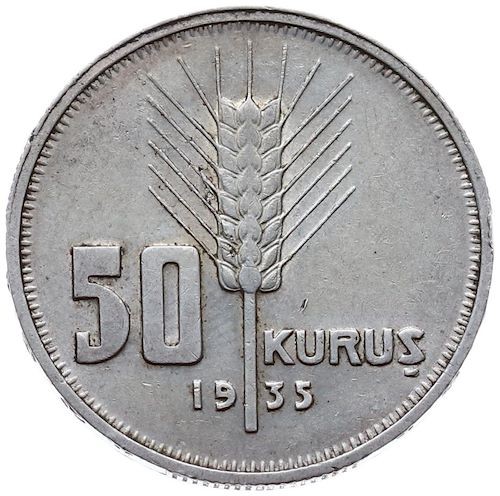 50 Kuruş 1935 Ön Yüz