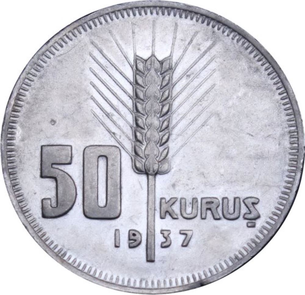 50 Kuruş 1937 Arka Yüz