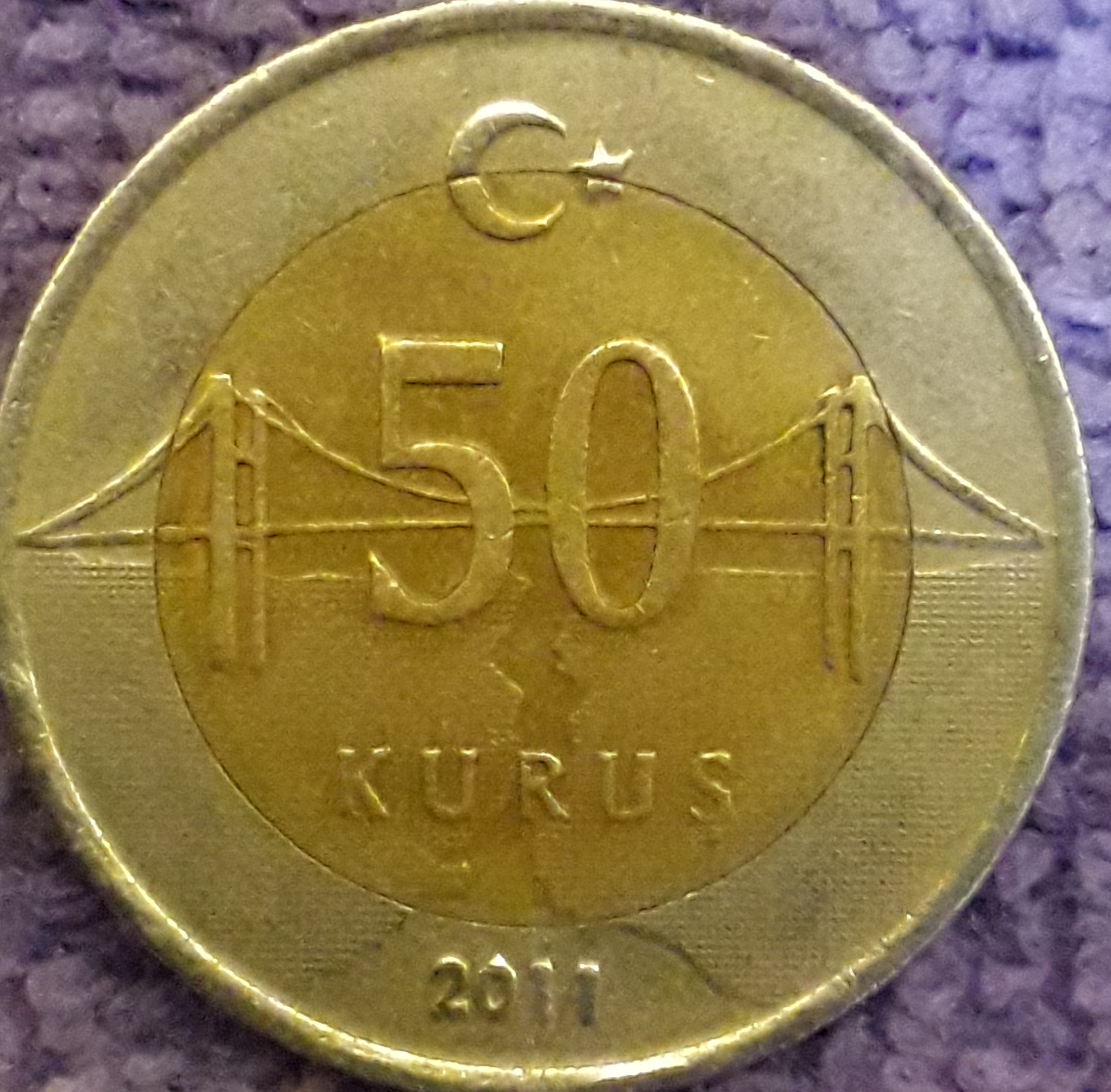 50 Kuruş (Gözyaşı Şeklinde Çapak) 2011 Arka Yüz