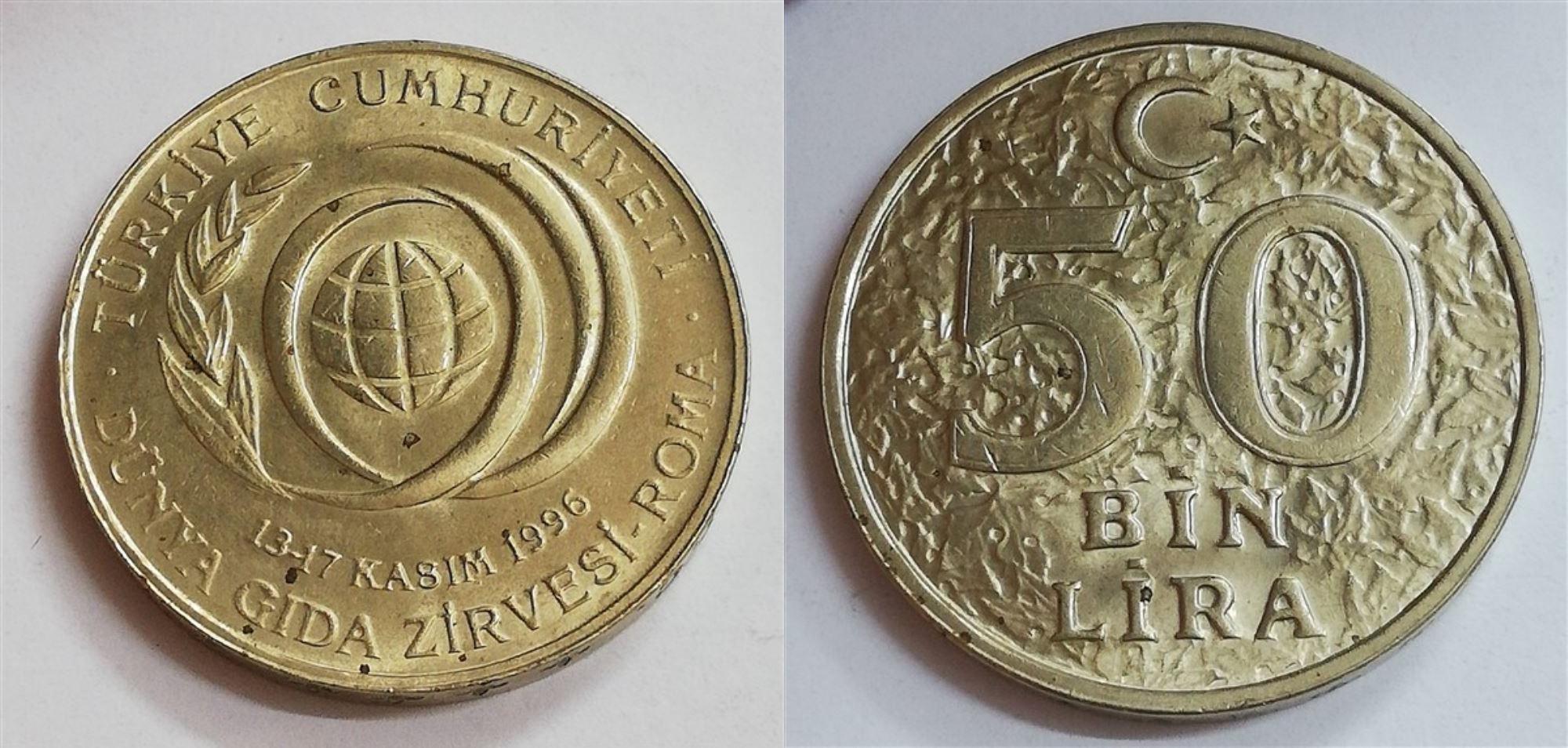 50 Bin Lira - Dünya Gıda Zirvesi 1996