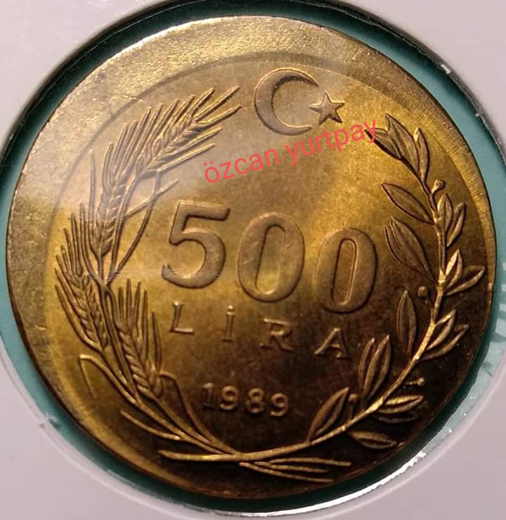 500 Lira (Kayık Baskı) 1989 Arka Yüz