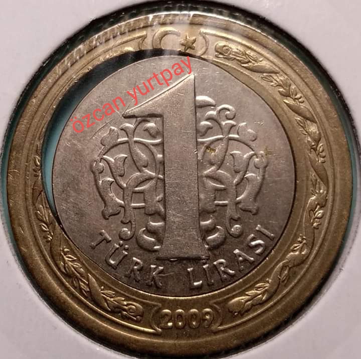 1 Lira (Kesik Çerçeve) 2009 Arka Yüz