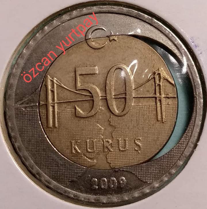 50 Kuruş (Kesik Çerçeve) 2009 Ön Yüz