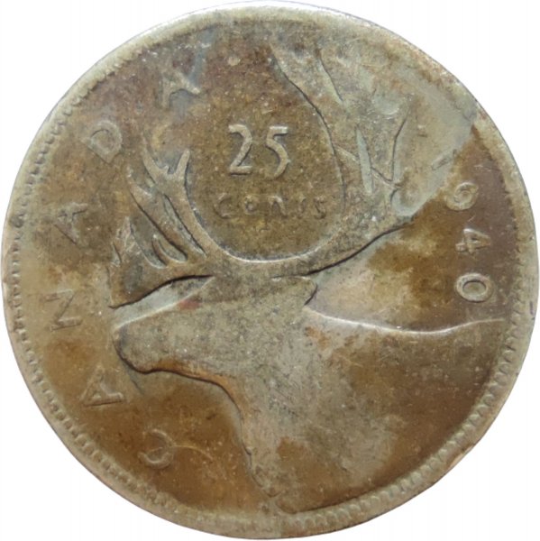 1940 KANADA 25 CENT ÇT+