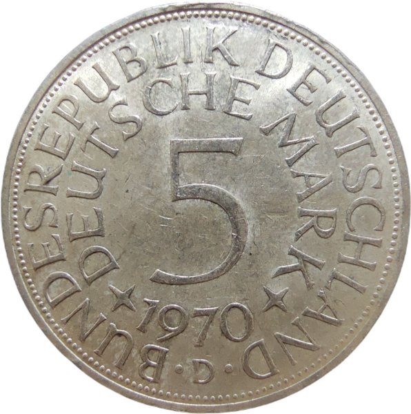 1970 ALMANYA 5 MARK ÇİL