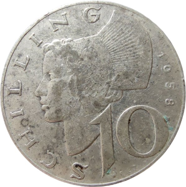 1958 AVUSTURYA 10 ŞİLİN ÇÇT