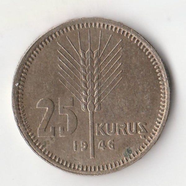 Türkmen Koleksiyon Türkiye Cumhuriyeti 1946 Yılı 25 Kuruş Fiyatı
