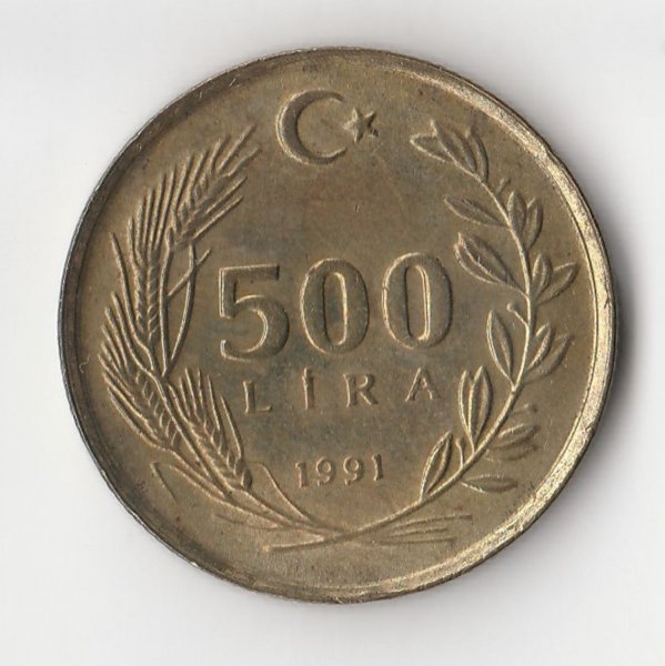 Türkiye Cumhuriyeti 1991 Yılı 500 lira