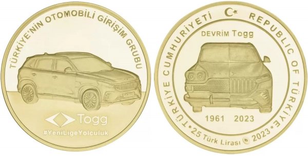 2023 TOGG TÜRKİYE'NİN OTOMOBİL GİRİŞİM GRUBU HATIRA GÜMÜŞ PARA ÇİL
