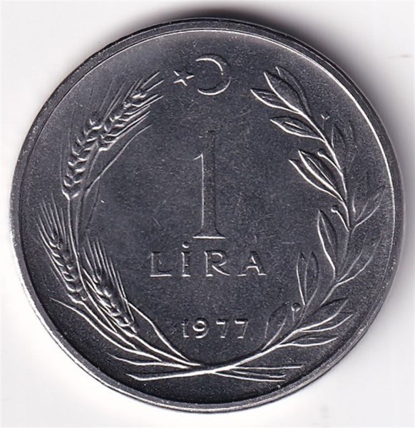 1 Lira (1977) ÇİL Eski Madeni Para