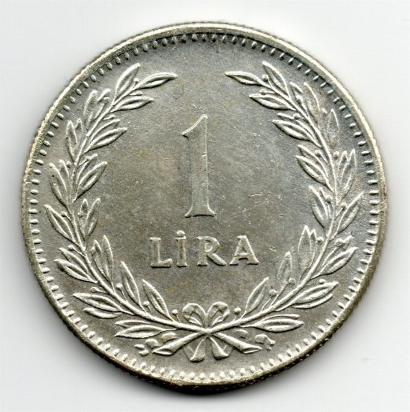 1 Lira (1947) Gümüş (600 Ayar) ÇİL Eski Madeni Para
